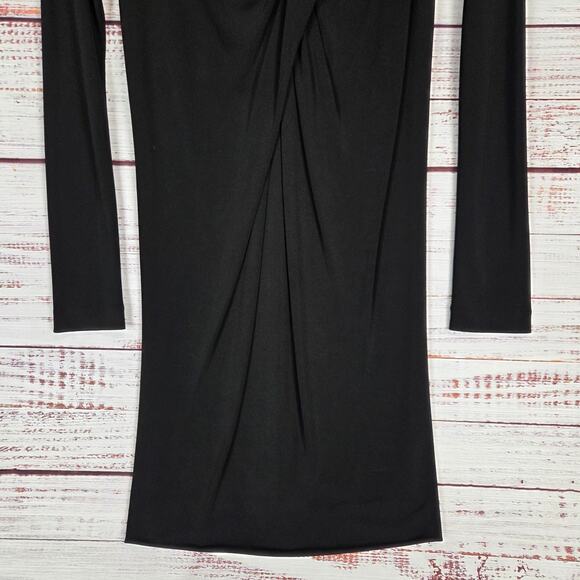 Alexander Wang Black Off Shoulder Halter Dress Sz 4 Silky Shapely Glam Lux Party - Picture 5 of 15